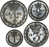 1880 Maundy set - Victoria British Silver Coins - Very Nice