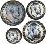 1906 Maundy set (With Dated Case) - Edward VII British Silver Coins - Very Nice