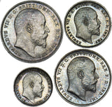 1907 Maundy set - Edward VII British Silver Coins - Superb