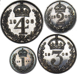1908 Maundy set - Edward VII British Silver Coins - Very Nice