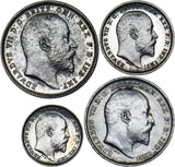 1909 Maundy set - Edward VII British Silver Coins - Very Nice