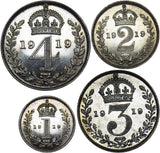 1919 Maundy set - George V British Silver Coins - Superb