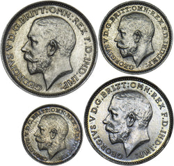 1921 Maundy set - George V British Silver Coins - Superb