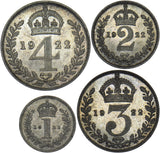 1922 Maundy set - George V British Silver Coins - Superb