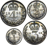 1928 Maundy set - George V British Silver Coins - Superb