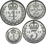 1929 Maundy set - George V British Silver Coins - Very Nice