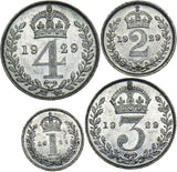 1929 Maundy set - George V British Silver Coins - Very Nice