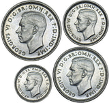 1938 Maundy set - George VI British Silver Coins - Superb