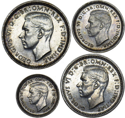 1939 Maundy set - George VI British Silver Coins - Superb