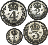 1941 Maundy set - George VI British Silver Coins - Superb