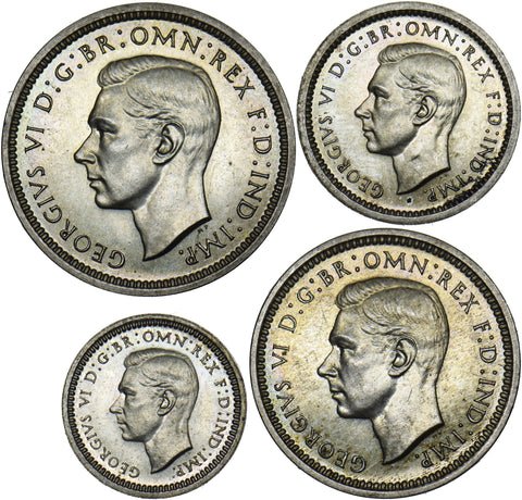 1942 Maundy set - George VI British Silver Coins - Superb