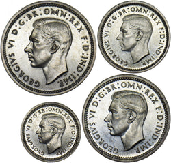 1943 Maundy set - George VI British Silver Coins - Superb