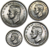 1945 Maundy set - George VI British Silver Coins - Superb