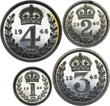 1946 Maundy set - George VI British Silver Coins - Superb