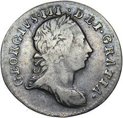1762 Threepence - George III British Silver Coin - Nice