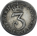 1763 Threepence - George III British Silver Coin