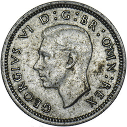 1944 Threepence - George VI British Silver Coin - Nice