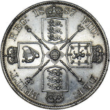 1887 Double Florin - Victoria British Silver Coin - Superb