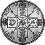 1887 Florin - Victoria British Silver Coin - Superb