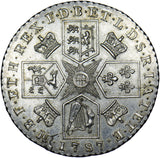 1787 Shilling - George III British Silver Coin - Very Nice
