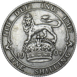 1907 Shilling - Edward VII British Silver Coin - Nice