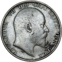 1907 Shilling - Edward VII British Silver Coin - Nice