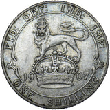 1907 Shilling - Edward VII British Silver Coin - Nice