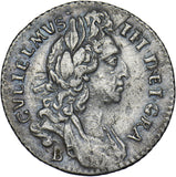 1697 B Sixpence (Bristol Mint) - William III British Silver Coin - Nice