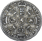 1699 Sixpence (Plumes) - William III British Silver Coin - Nice