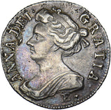 1708 E* Sixpence (Edinburgh Mint) - Anne British Silver Coin - Very Nice