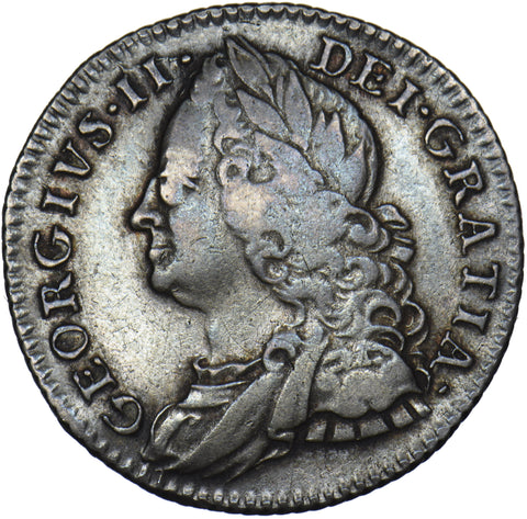 1758 Sixpence - George II British Silver Coin - Nice