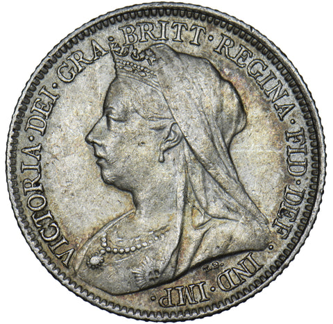 1901 Sixpence - Victoria British Silver Coin - Very Nice