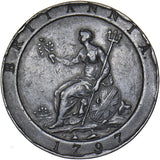 1797 Penny - George III British Copper Coin - Nice