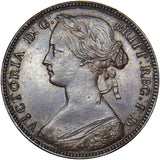1860 Penny (F10 2+D) - Victoria British Bronze Coin - Very Nice