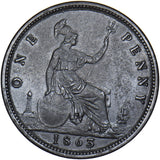 1863 Penny - Victoria British Bronze Coin