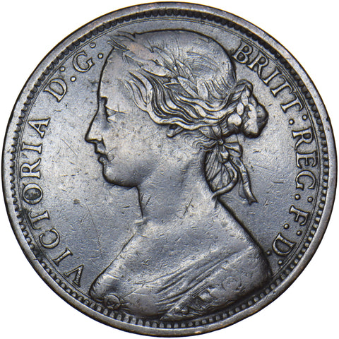 1872 Penny - Victoria British Bronze Coin - Nice