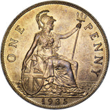 1935 Penny - George V British Bronze Coin - Superb