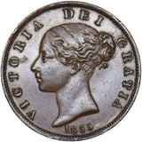 1855 Halfpenny - Victoria British Copper Coin - Very Nice