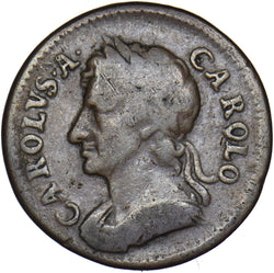 1672 Farthing (Loose Drapery) - Charles II British Copper Coin