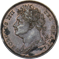 1826 Farthing - George IV British Copper Coin - Very Nice