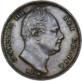 1834 Farthing - William IV British Copper Coin - Nice