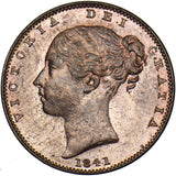 1841 Farthing - Victoria British Copper Coin - Superb