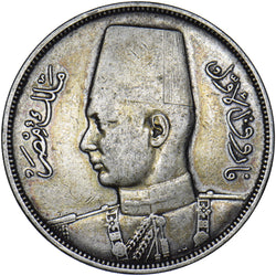 1937 Egypt 10 Piastres - Silver Coin