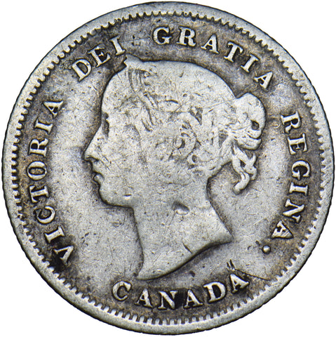 1889 Canada 5 Cents - Victoria Silver Coin