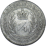 1809 Essequibo & Demarary 1/4 Guilder - George III Silver Coin