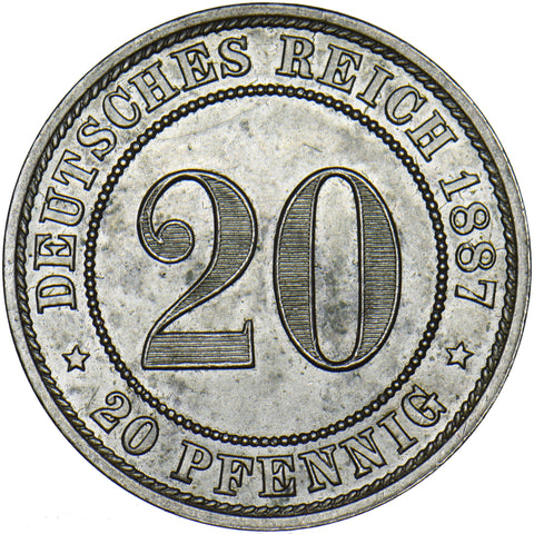 1887 A Germany 20 Pfennig - Cupro-Nickel Coin
