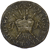 1689 (July) Ireland Gunmoney Sixpence - James II Copper/Brass Coin