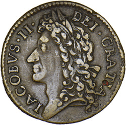 1689 (September) Ireland Gunmoney Shilling - James II Copper/Brass Coin