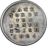 1805 Ireland 10 Pence Bank Token - Silver Coin