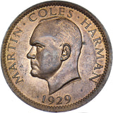 1929 Lundy Puffin - Martin Coles Harman Bronze Coin